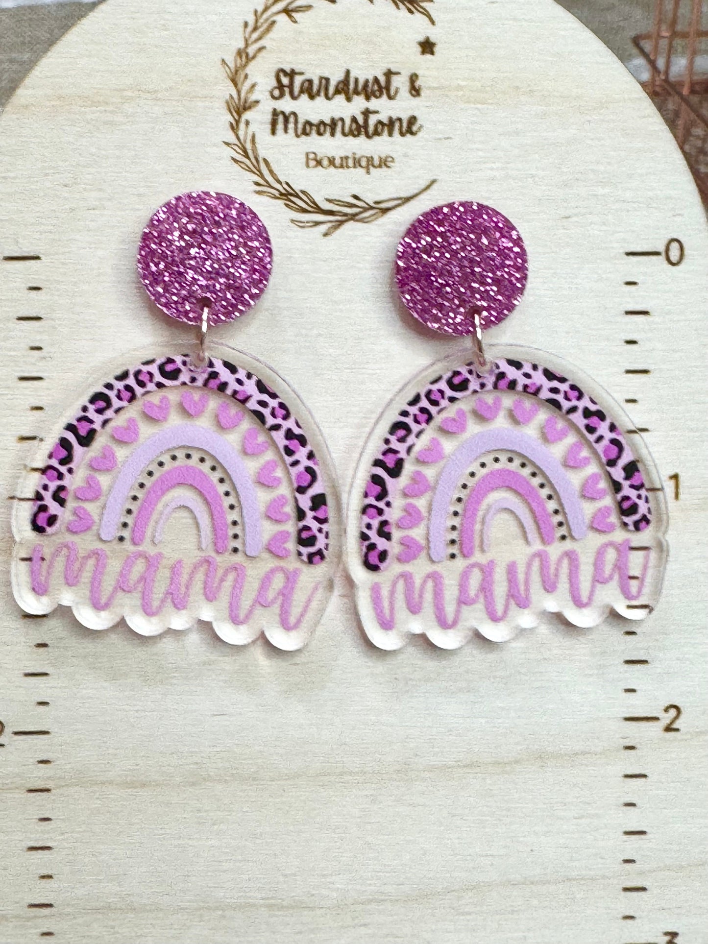 Mama Acrylic Rainbow Ohrringe