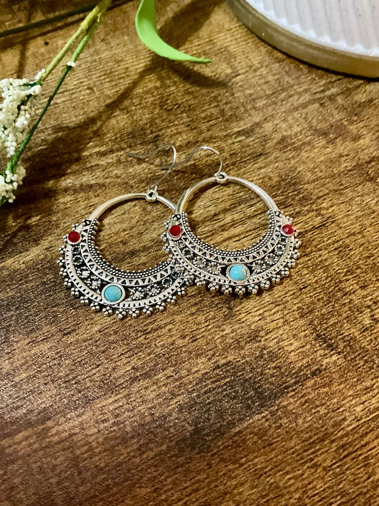 Vintage Filigree Round Silber Ohrringe