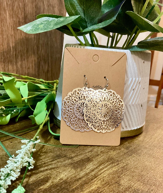 Leichte Silber Filigree Kreisscheiben-Ohrringe