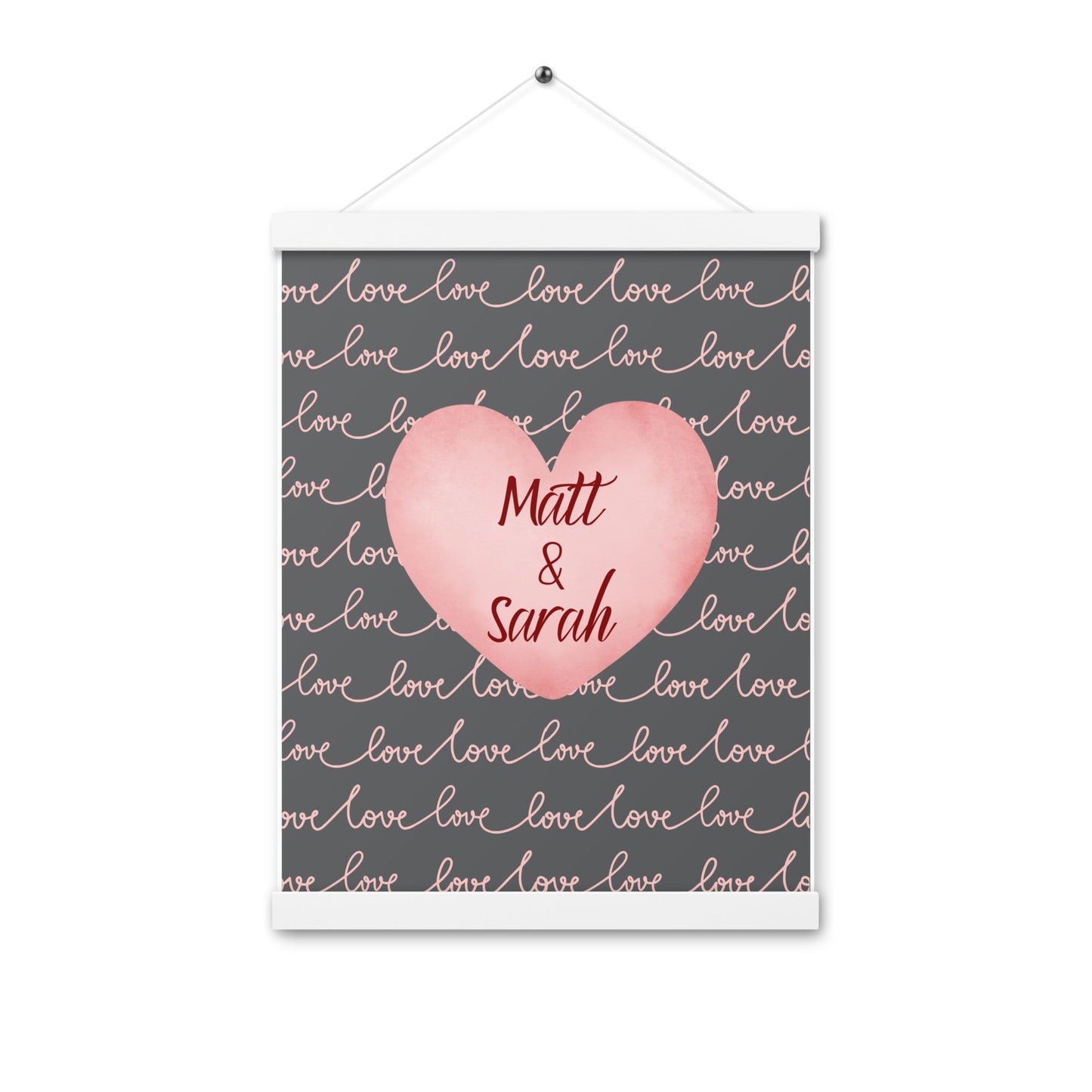 Personalisiertes Heart Canvas Poster mit Aufhängern