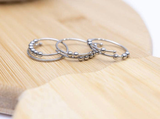 Fidget / Spinner Verstellbarer Ring in Silber oder Gold