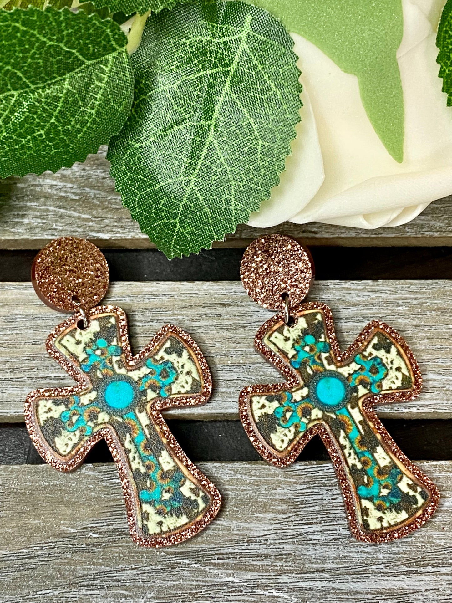 Western Cross Acrylo-Ohrringe