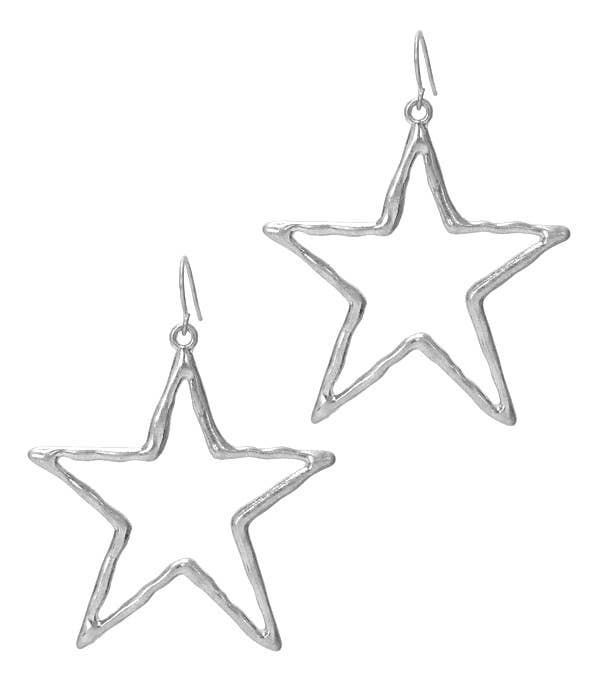 Silberstern gehämmerte Metallohrringe
