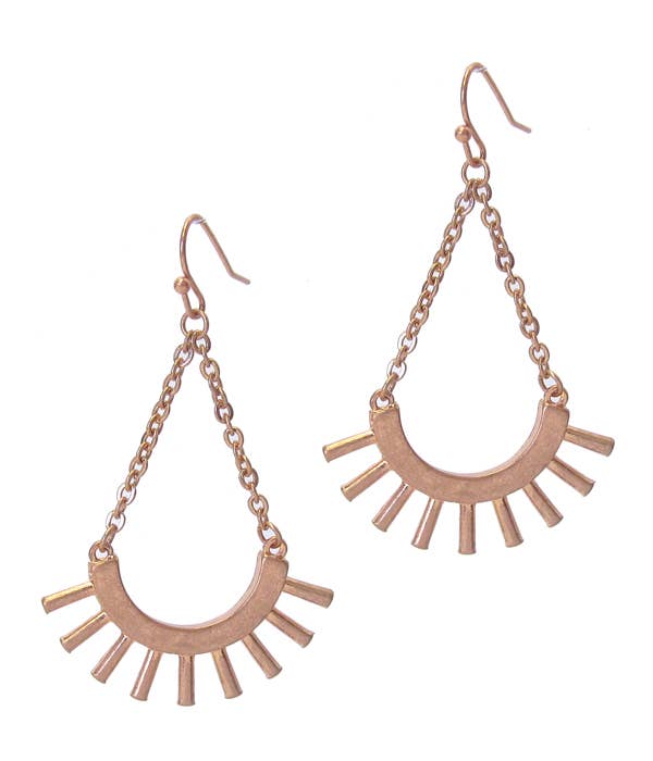 Roségold Metallkette Drop Ohrringe