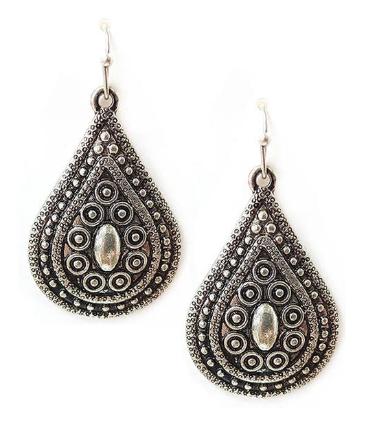 Silber Filigree Teardrop Ohrringe