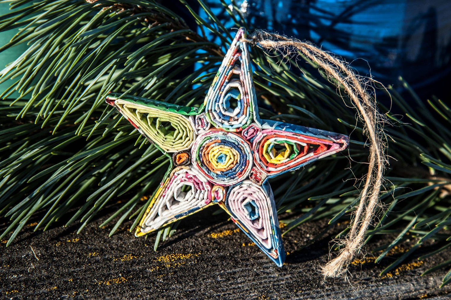 Star Hanging Ornament - Hergestellt mit Recyclingpapier