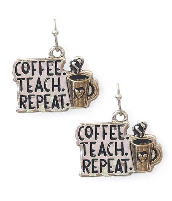 Kaffee-Unterricht Wiederholen Zwei-Ton-Ohrringe