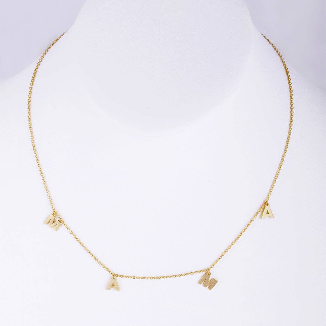 Mama Dangle Letter Halskette Silbergold