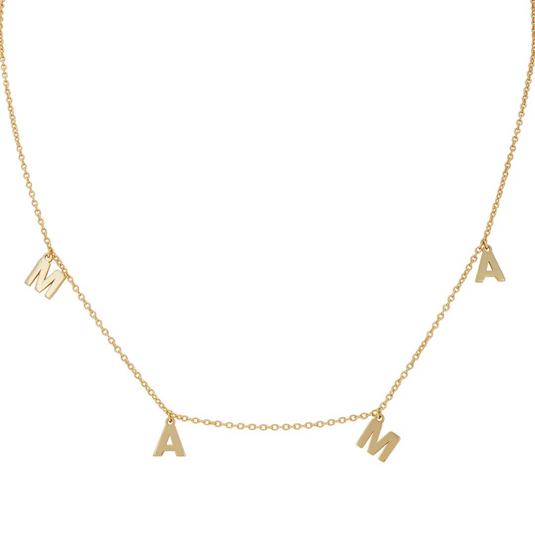 Mama Dangle Letter Halskette Silbergold