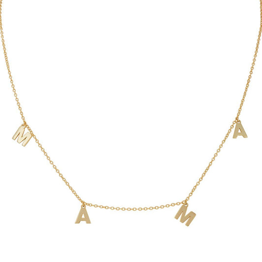 Mama Dangle Letter Halskette Silbergold