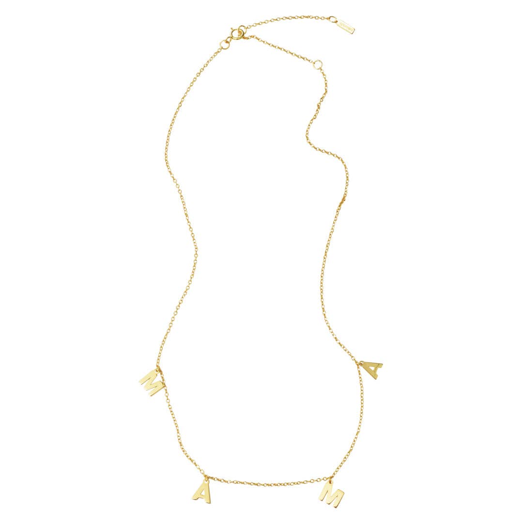 Mama Dangle Letter Halskette Silbergold