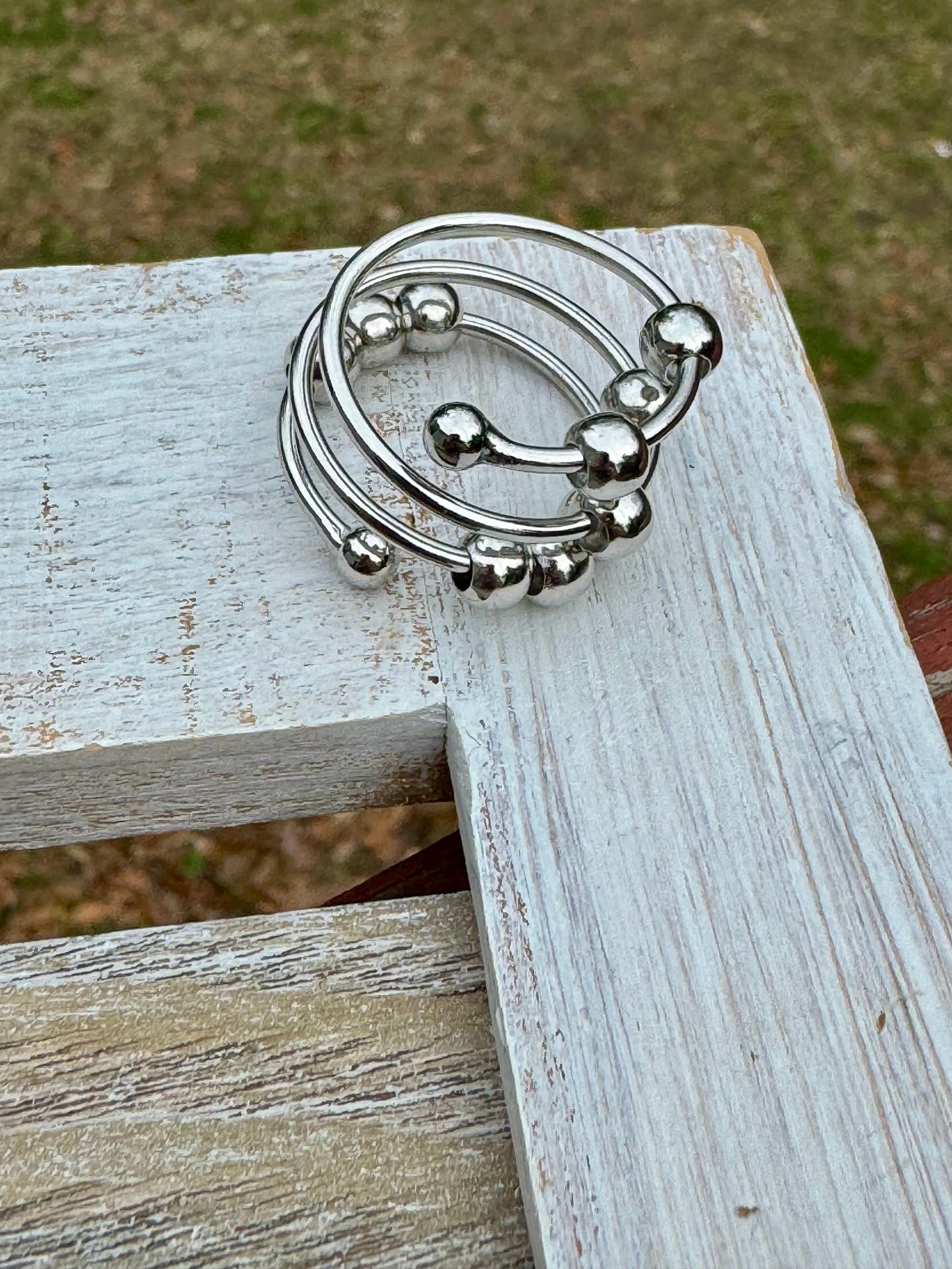 Fidget / Spinner Verstellbarer Ring in Silber oder Gold