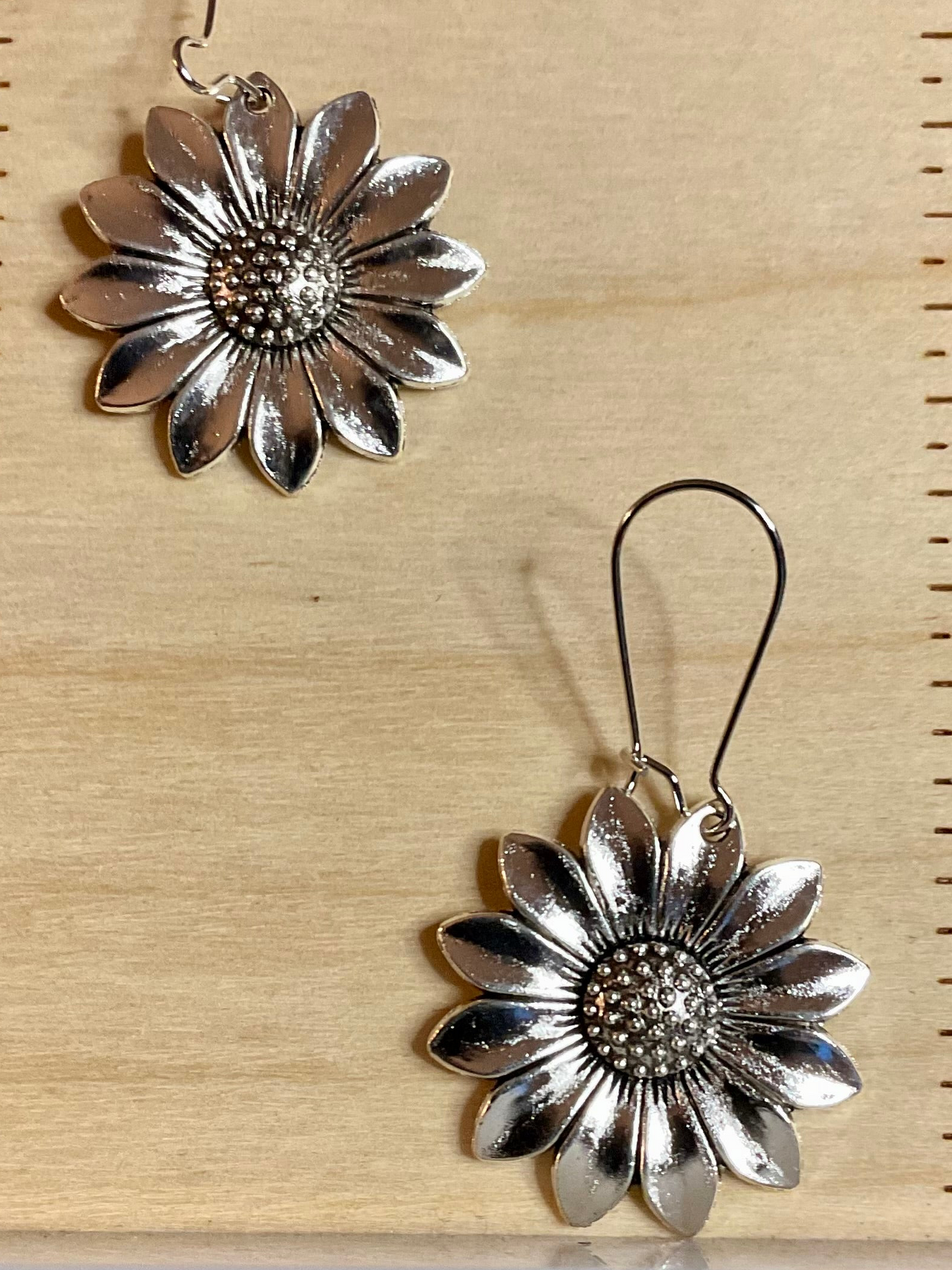 Silber Sonnenblumenbaum Ohrringe