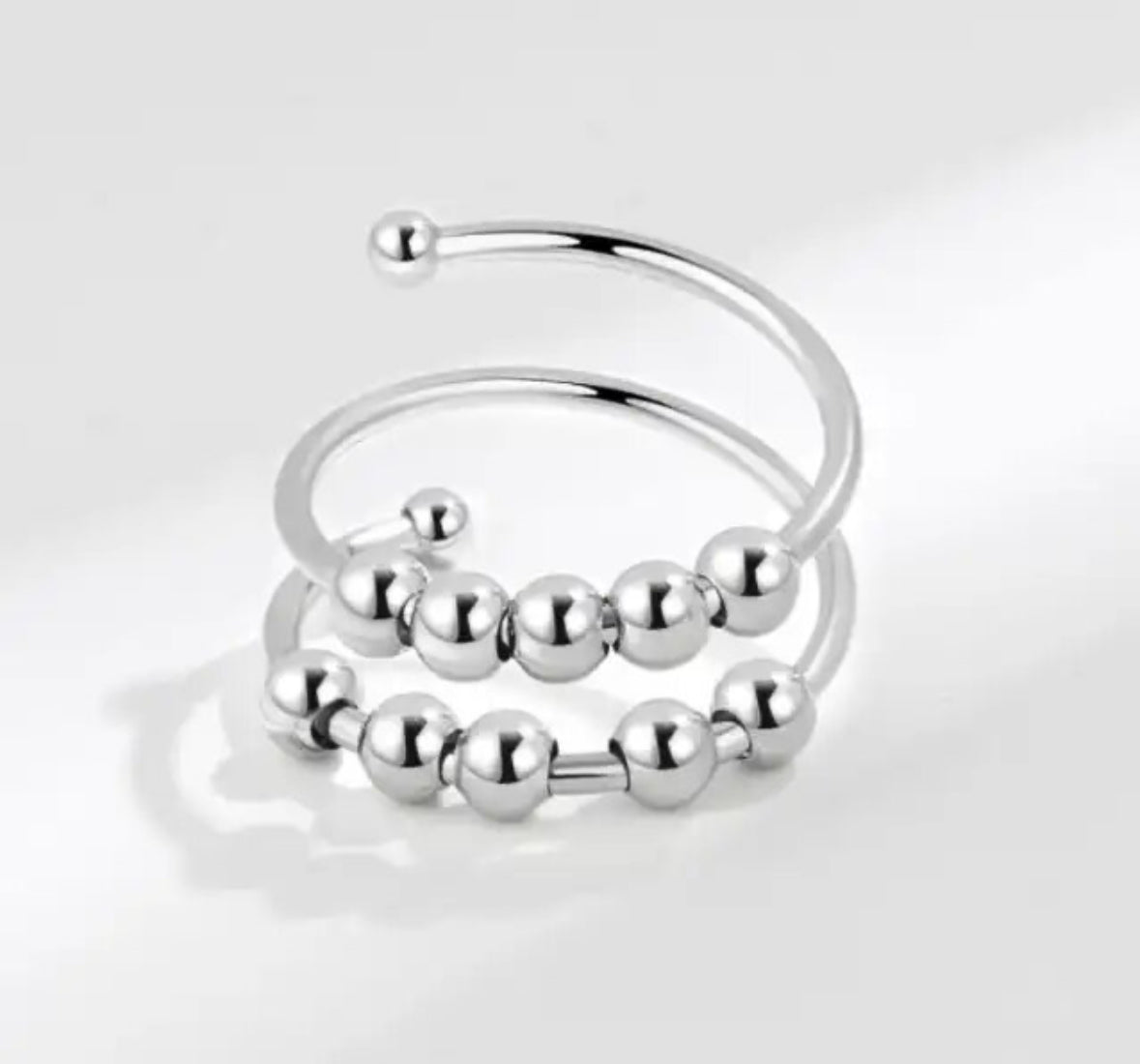 Fidget / Spinner Verstellbarer Ring in Silber oder Gold