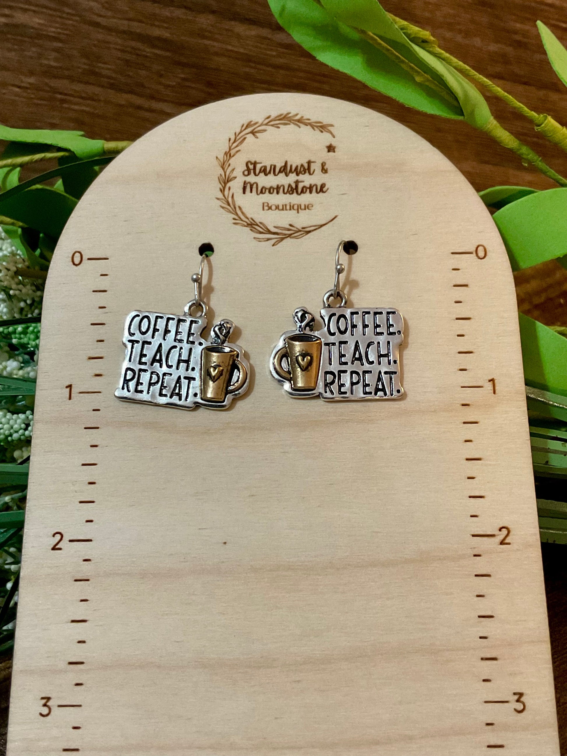 Kaffee-Unterricht Wiederholen Zwei-Ton-Ohrringe