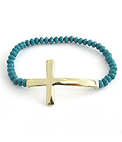 Facettierte Wulststreckarmbänder mit Kreuz