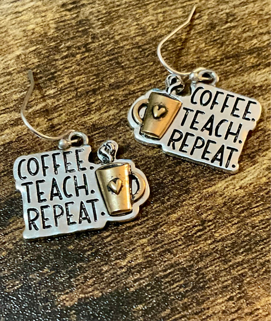 Kaffee-Unterricht Wiederholen Zwei-Ton-Ohrringe