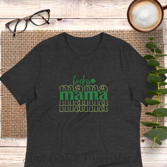 Lucky Mama St Patrick's Day Frauen entspanntes T-Shirt