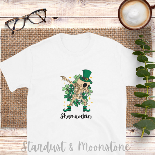 Shamrockin Skeleton St Patrick's Shorts-Sleeve Unisex T-Shirt