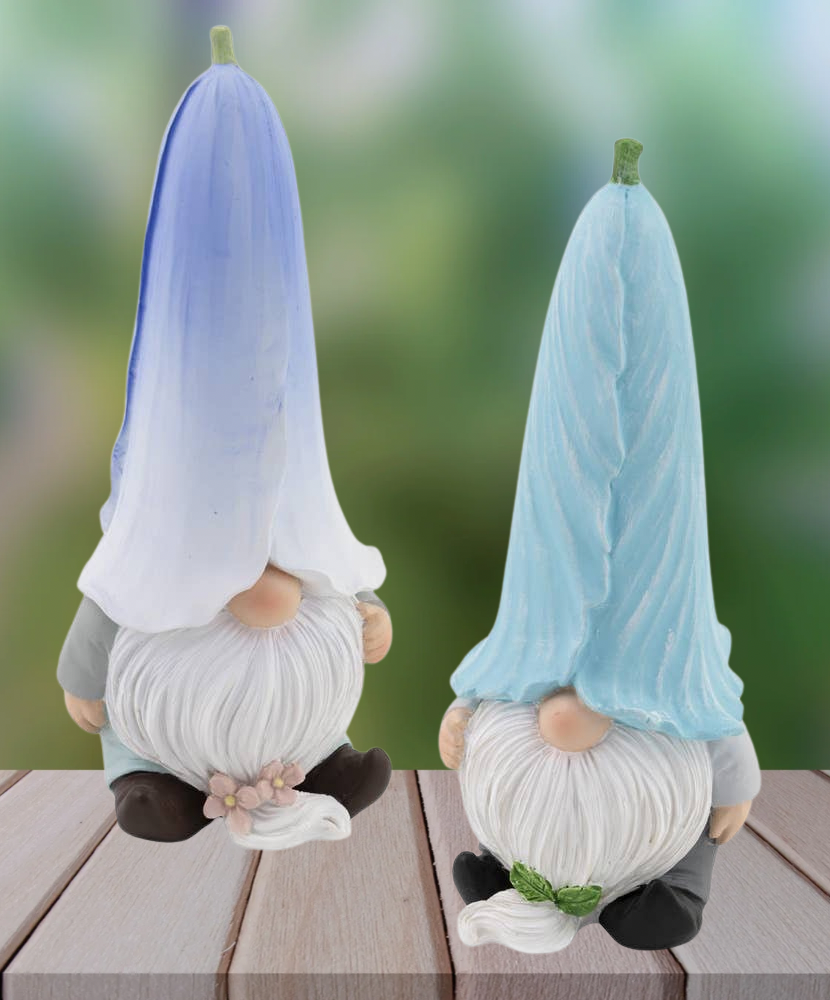 Blume Petal Hat Resin Gnomes 2er-Set Oster Akzenten