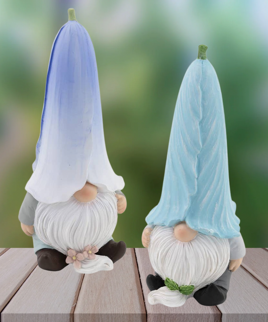 Blume Petal Hat Resin Gnomes 2er-Set Oster Akzenten