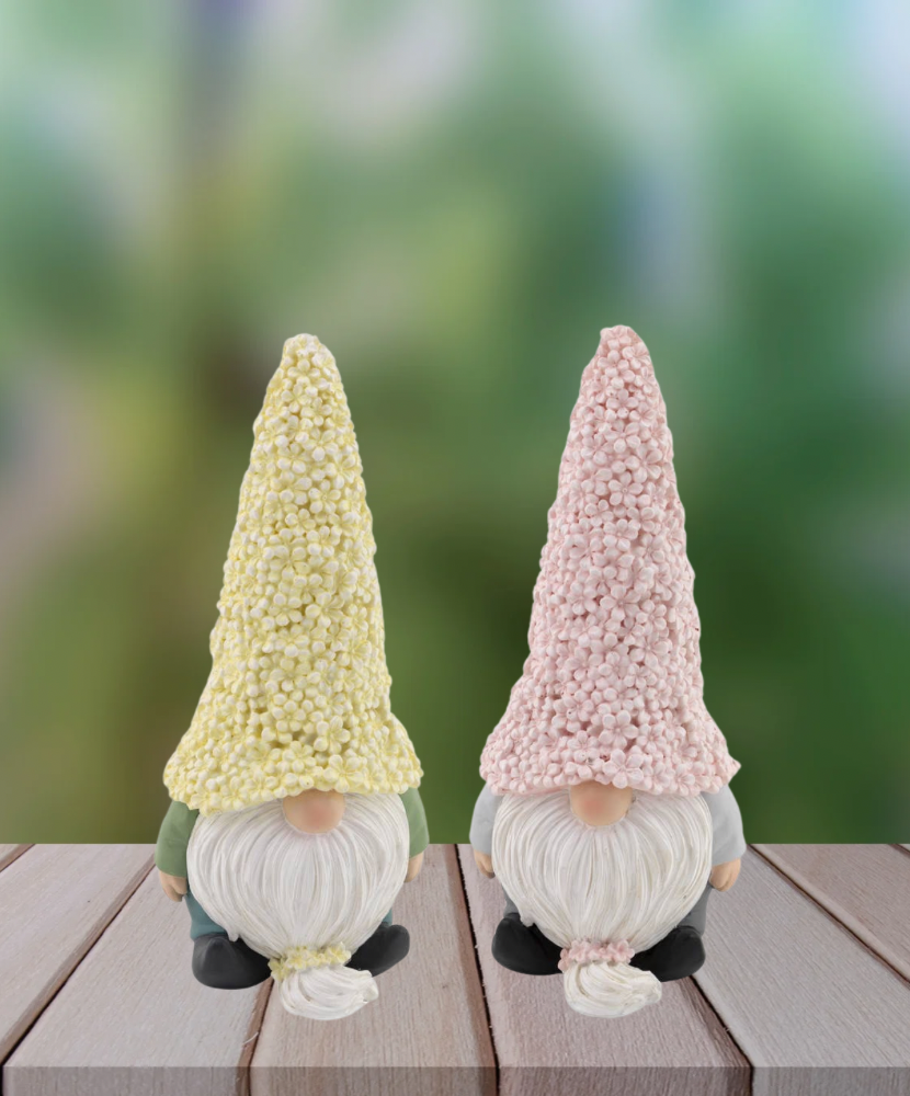 Daisy Hat Resin Gnomes Set mit 2 Oster Akzenten