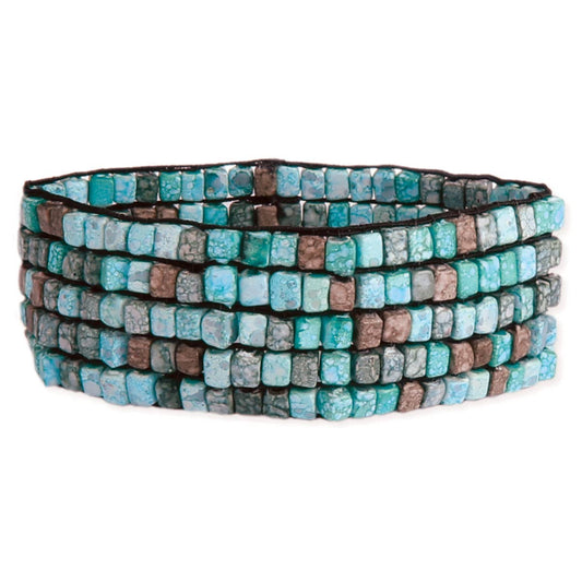 Türkis Hue Aquarell Perlen Stretch Armband