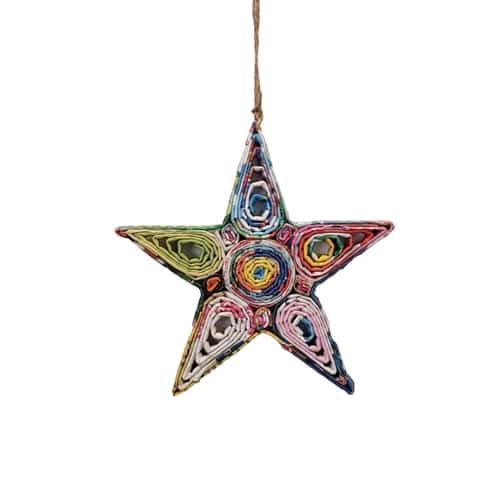 Star Hanging Ornament - Hergestellt mit Recyclingpapier
