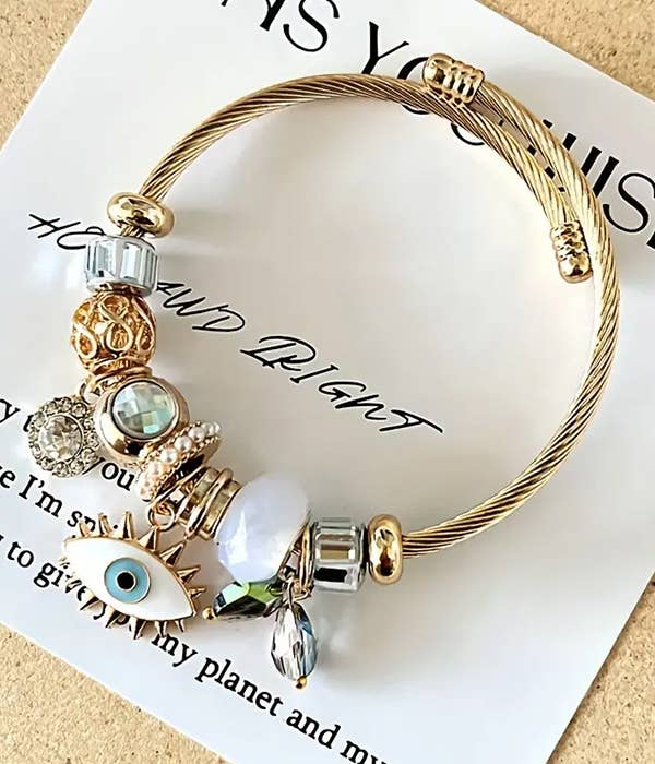 Mystic Eye Gold Charm Armband