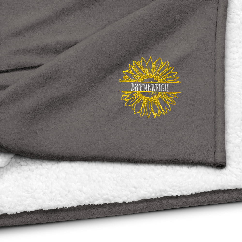 Sunflower Custom Premium Sherpa Blanket
