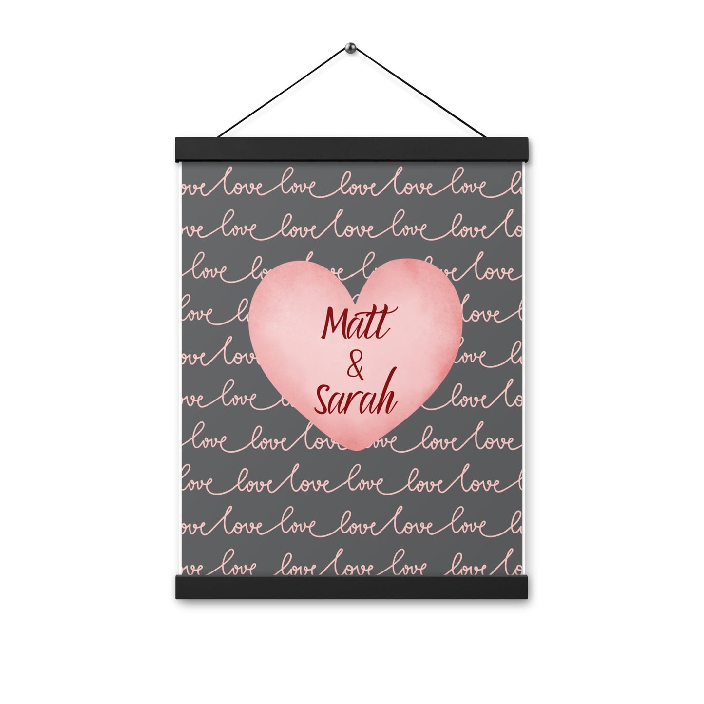 Personalisiertes Heart Canvas Poster mit Aufhängern