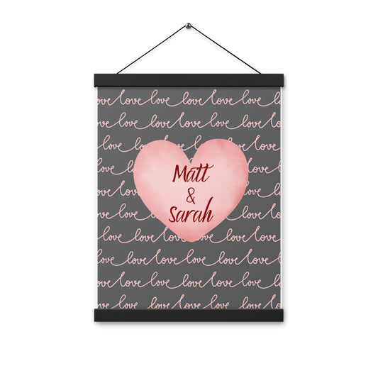 Personalisiertes Heart Canvas Poster mit Aufhängern