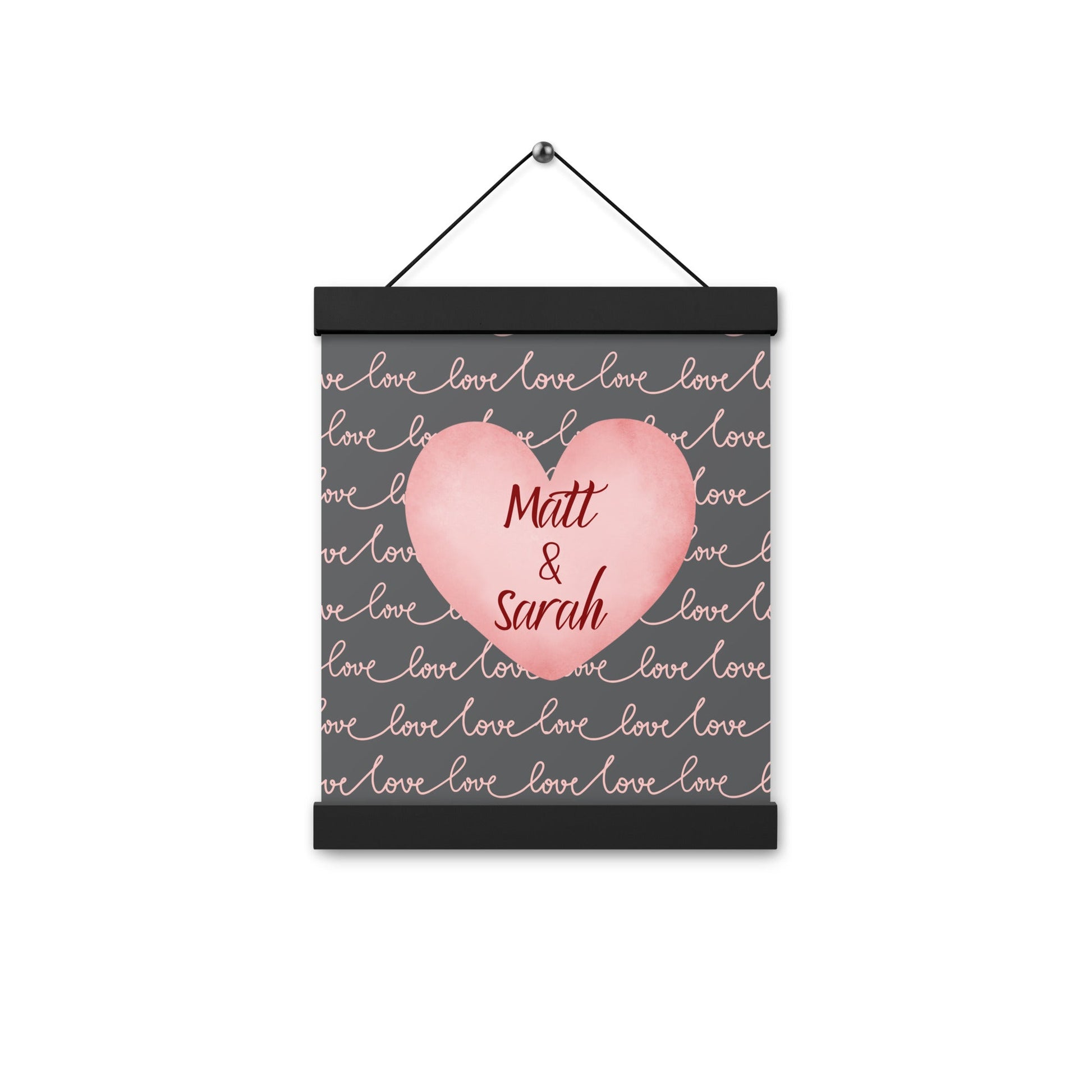 Personalisiertes Heart Canvas Poster mit Aufhängern