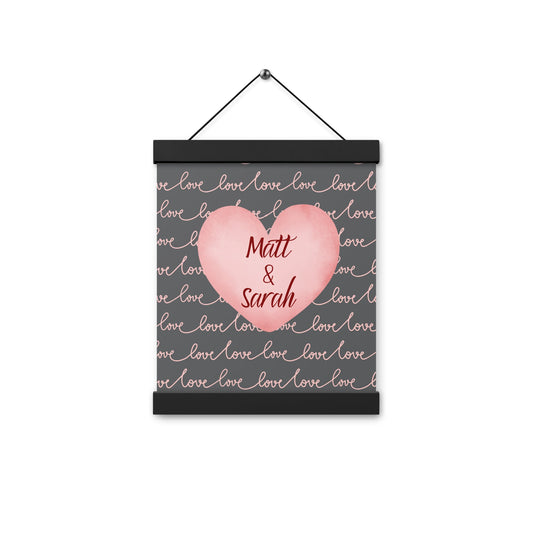 Personalisiertes Heart Canvas Poster mit Aufhängern