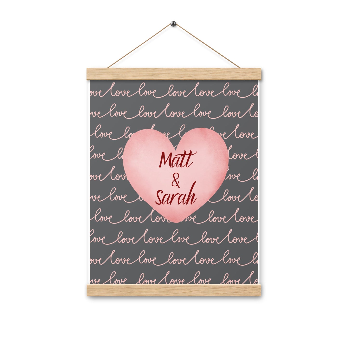Personalisiertes Heart Canvas Poster mit Aufhängern