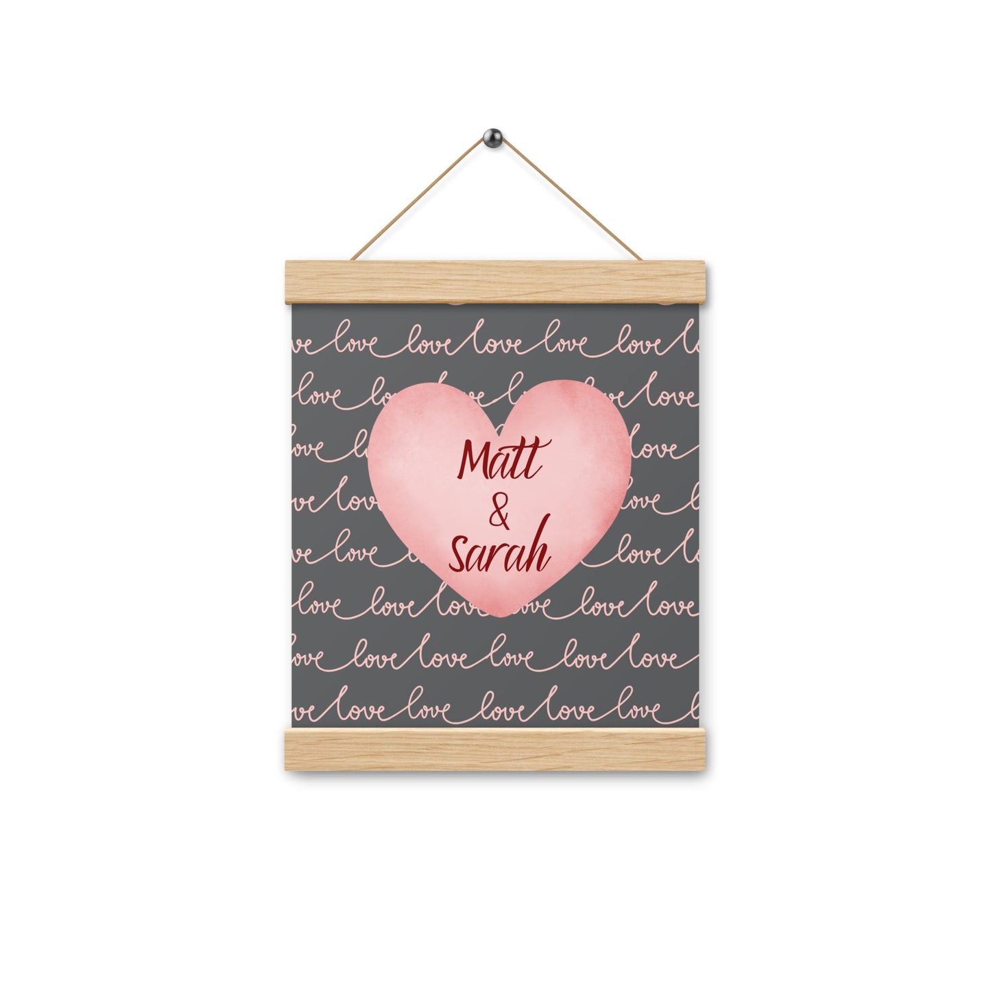 Personalisiertes Heart Canvas Poster mit Aufhängern