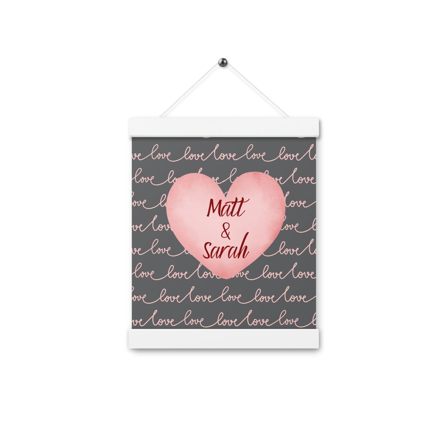 Personalisiertes Heart Canvas Poster mit Aufhängern