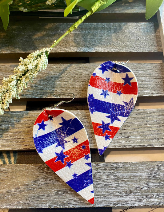 Petal Formte patriotische Ohrringe Vierte Juli Flagge