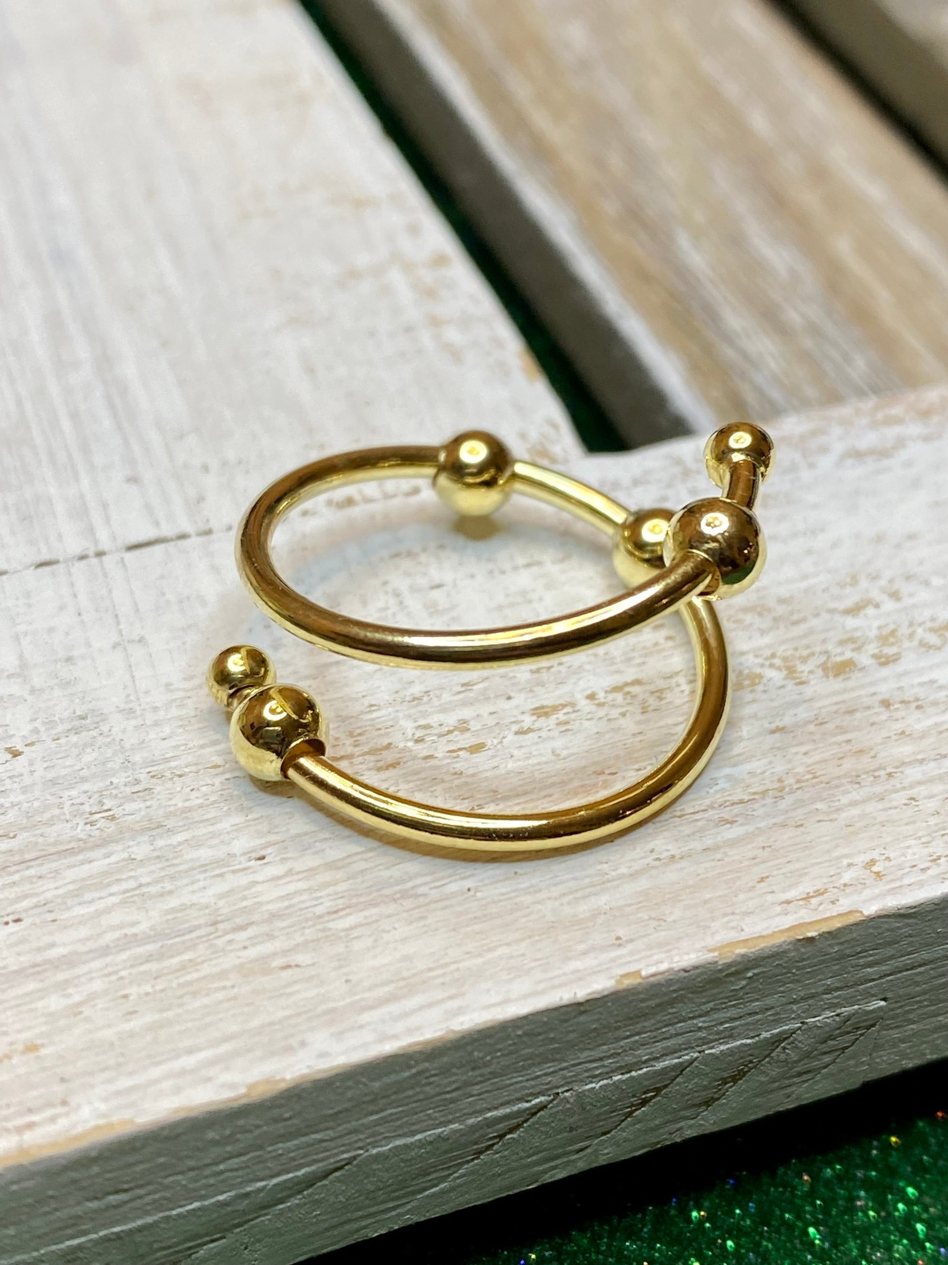 Fidget / Spinner Verstellbarer Ring in Silber oder Gold