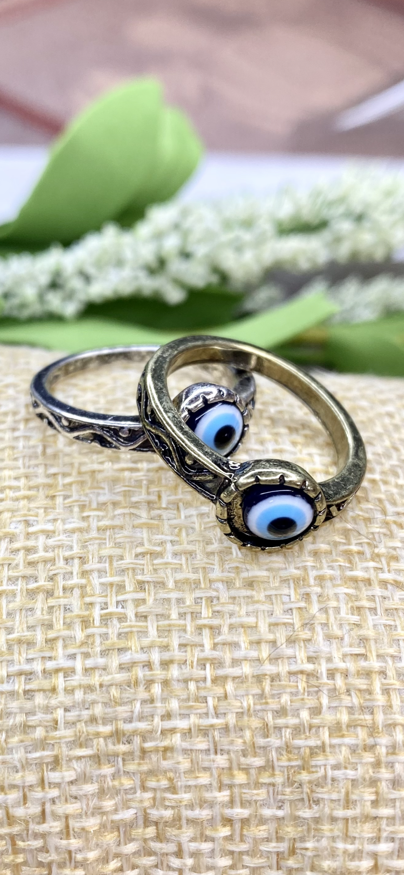 Antiquierte Evil Eye Ring