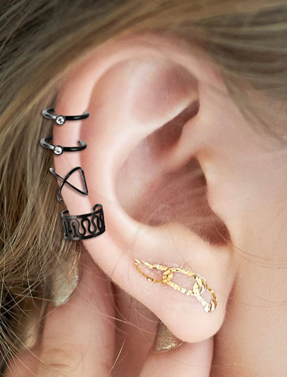 Ausgewählte Schwarz Ear Cuffs