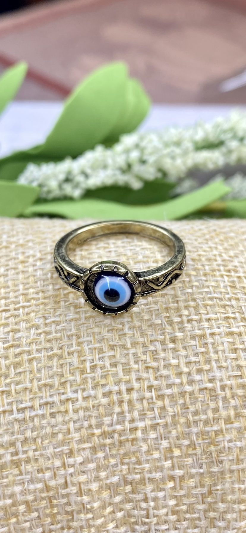Antiquierte Evil Eye Ring