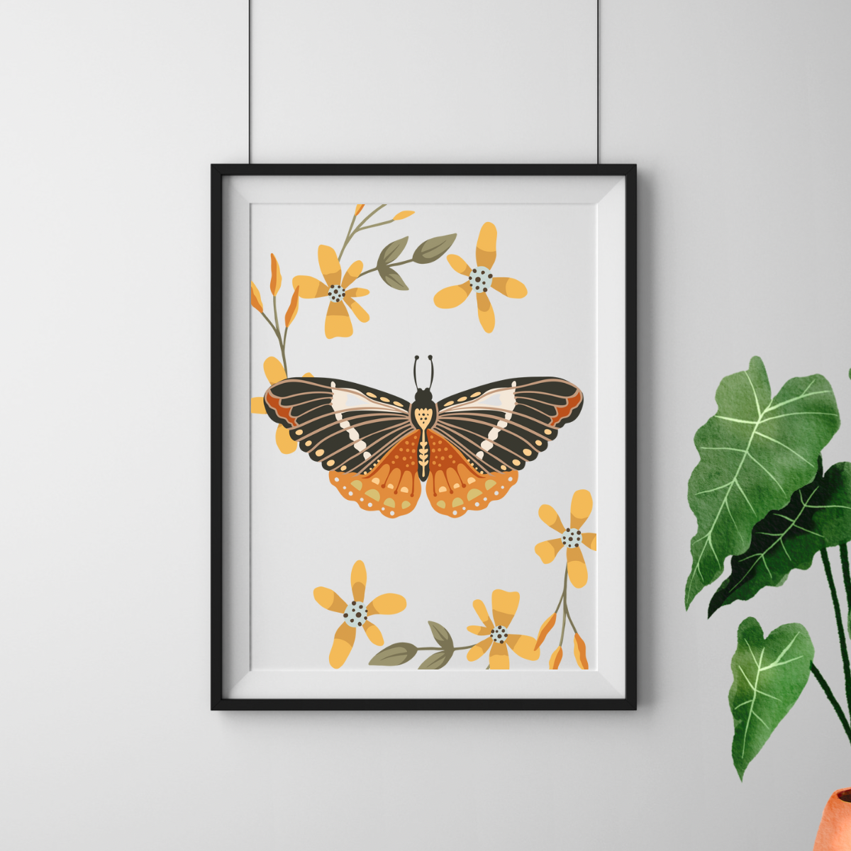 Boho Schmetterling Wall Poster auf Englisch