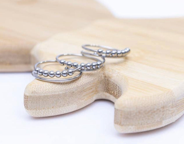 Fidget / Spinner Verstellbarer Ring in Silber oder Gold