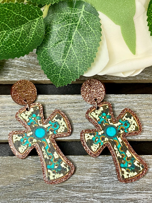 Western Cross Acrylo-Ohrringe