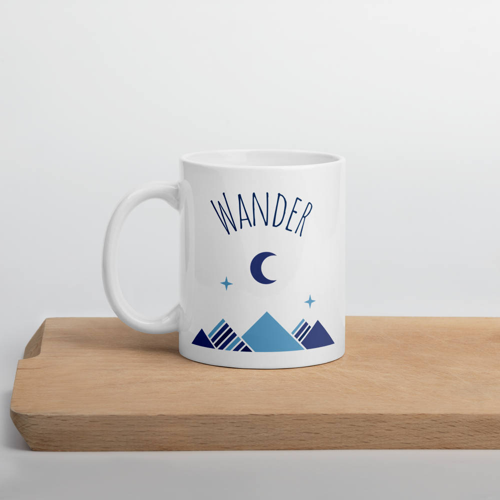 Mond über Berge Wandern Becher