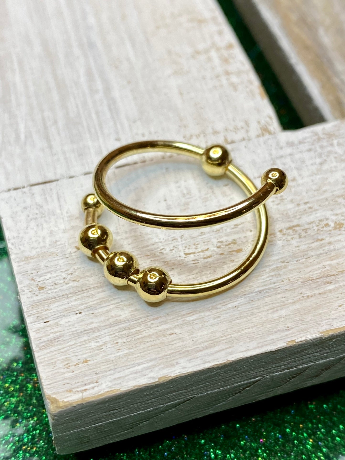 Fidget / Spinner Verstellbarer Ring in Silber oder Gold