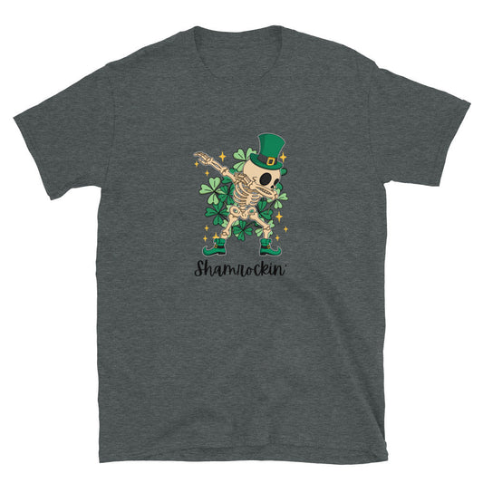 Shamrockin Skeleton St Patrick's Shorts-Sleeve Unisex T-Shirt