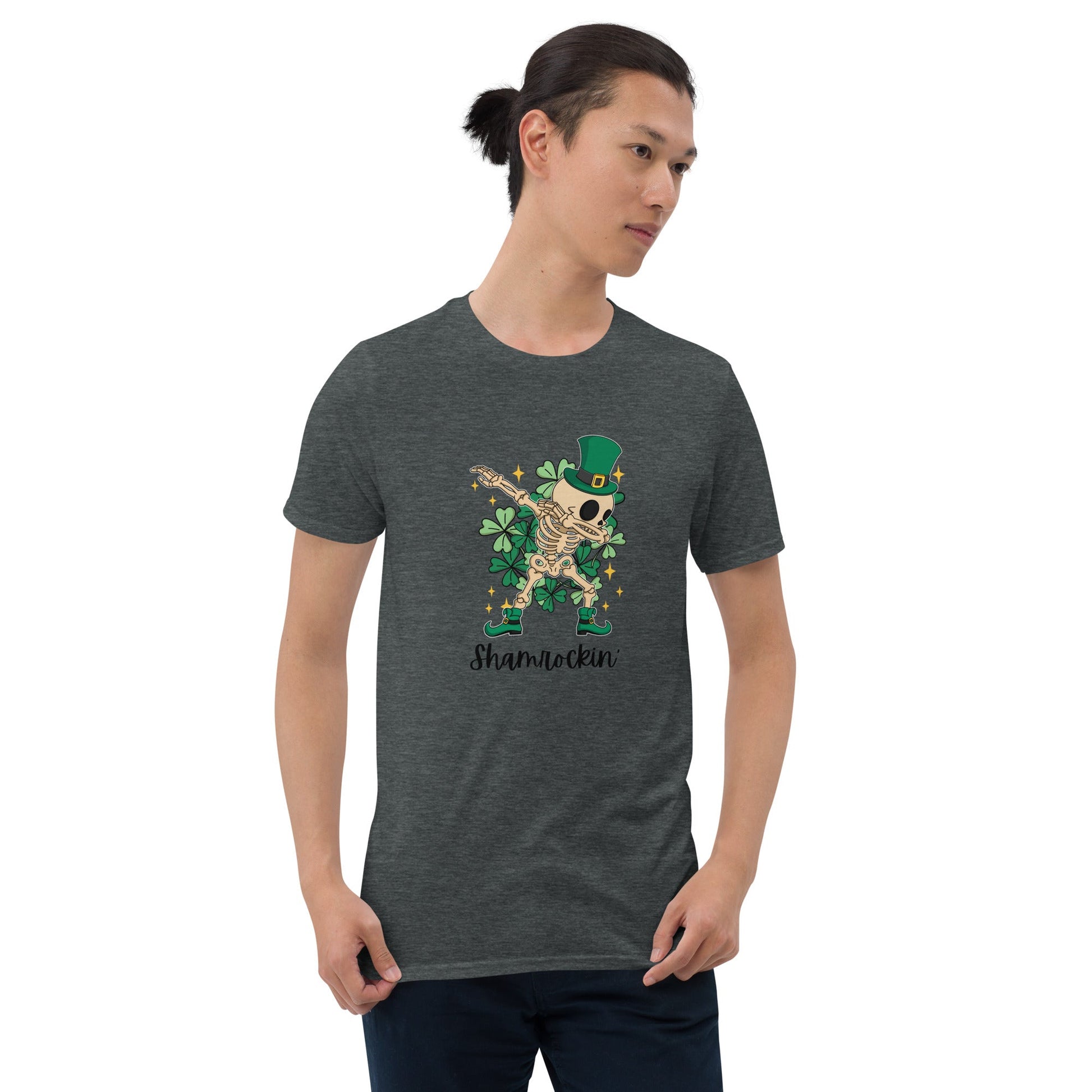 Shamrockin Skeleton St Patrick's Shorts-Sleeve Unisex T-Shirt