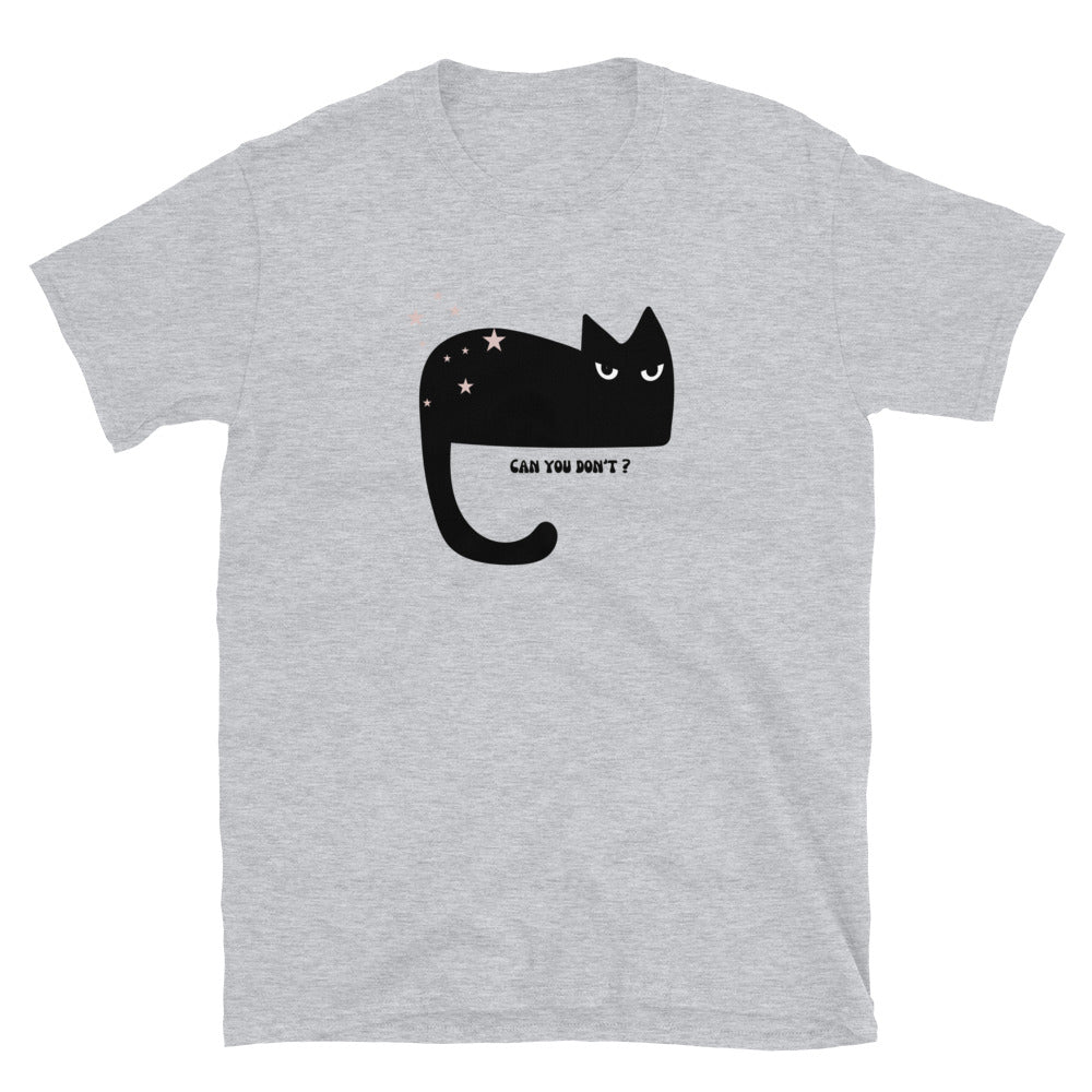 Schwarz Cat Lustige Kurzärmel Unisex T-Shirt